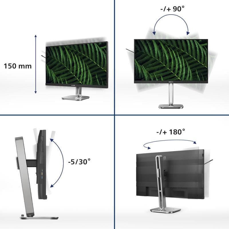 Monitor Consumer Philips 27B2G5500/00, 27", 2560 x 1440 pixeli, Anthracite