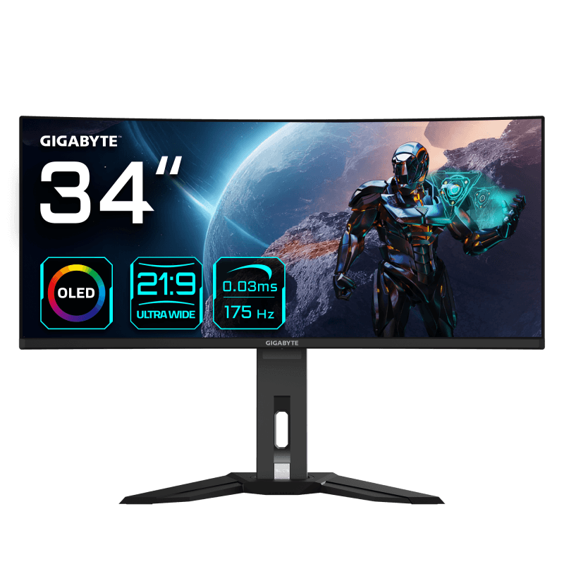 Monitor Gaming Gigabyte MO34WQC, 34", 3440 x 1440 pixeli, Black