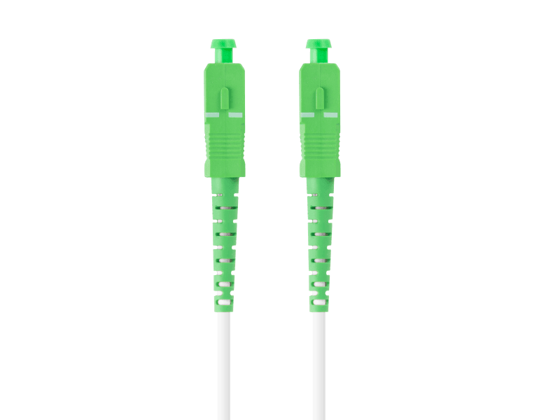 Patch cord fibră SM SC/APC-SC/APC simplex 20 m LSZH G657A2 3,0 mm alb