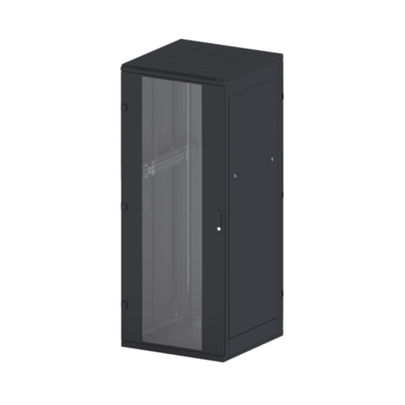 Rack de podea 19 Triton 42U 800x800mm usa fata sticla panouri laterale/spate detasabile sectiuni pentru ventilatie activa, sectiuniacces cabluri sus/jos/spate IP20 negru