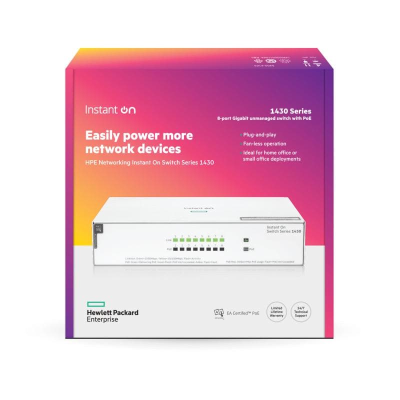 HPE Networking Instant On Switch 8p Gigabit CL4 PoE 64W 1430 — miniatură