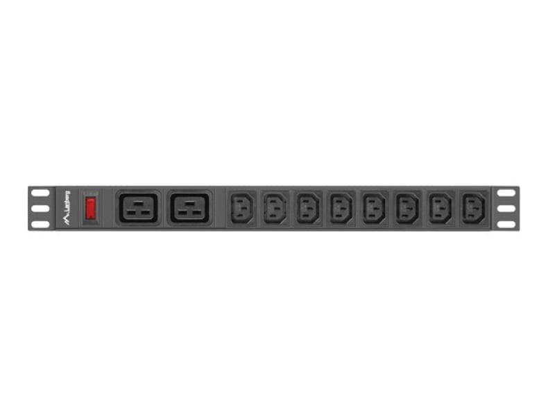 Unitate distributie alimentare PDU 19", 1U, 16A, 2 prize C19 si 8 prize IEC C13, negru, C20