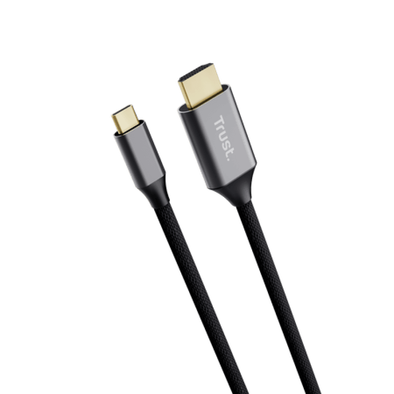 Cablu Trust Calyx USB-C - HDMI, lungime cablu 200 cm, gri-negru