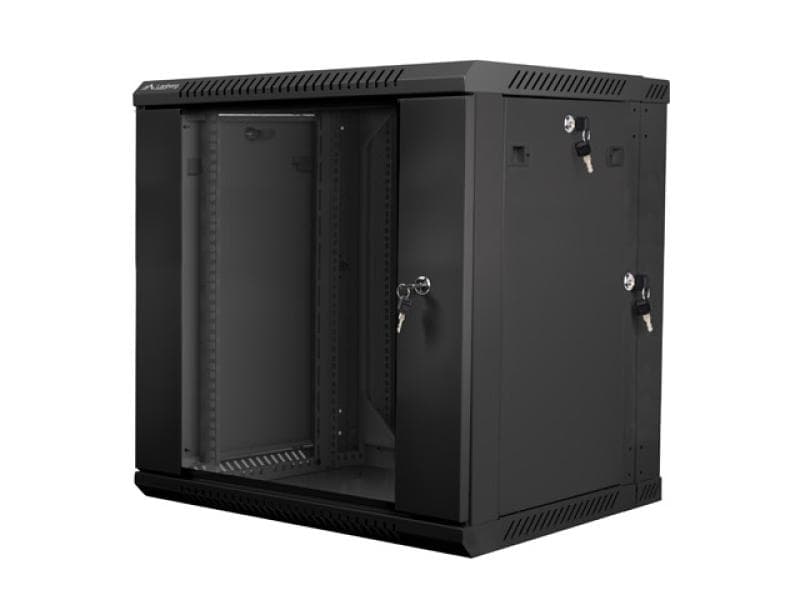 Dulap rack 19" perete secțiune dublă 12U / 600x600 (flat pack) negru