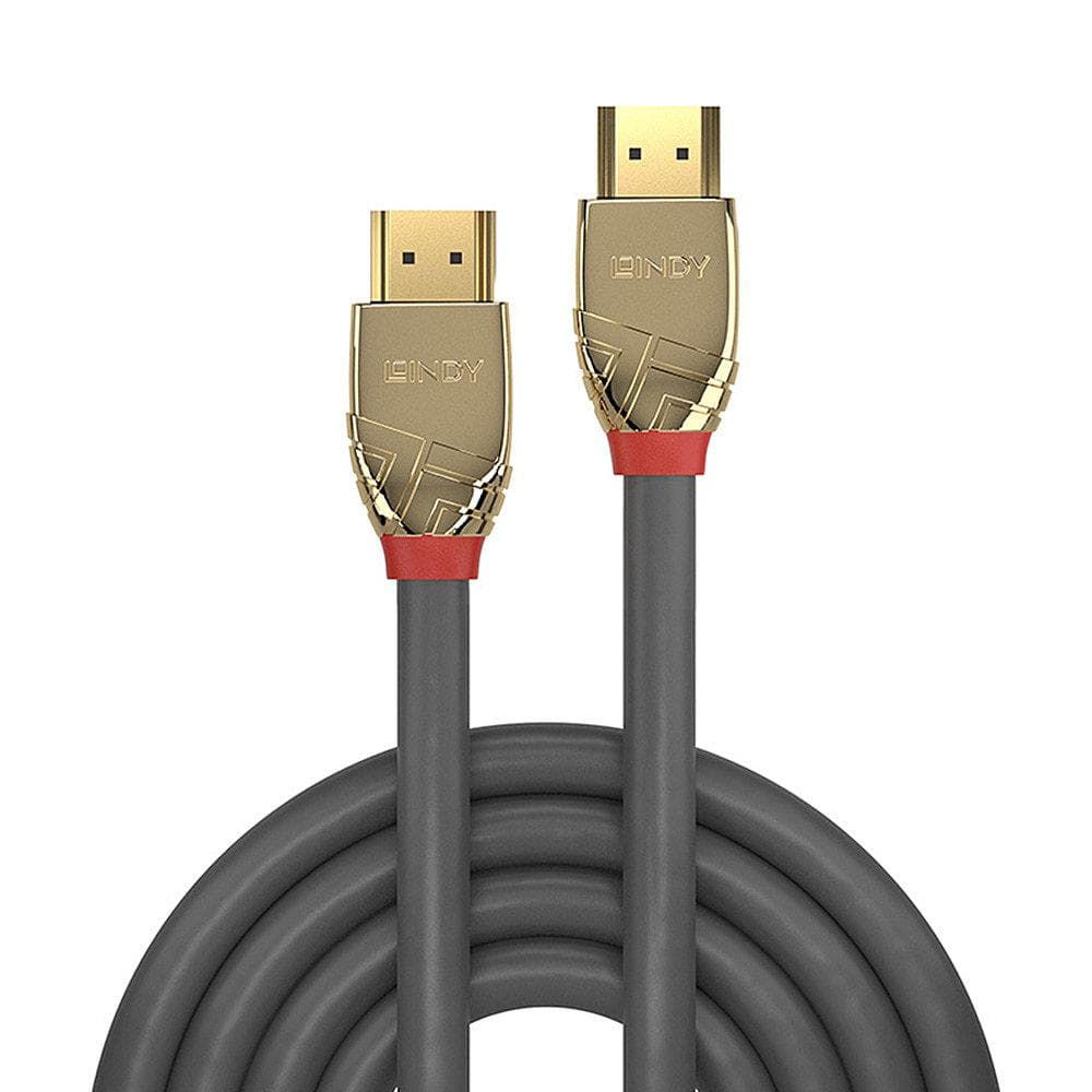 Cablu Lindy 5m Ultra High Speed HDMI Gold Line, rezolutie maxima 10240x4320@120Hz 4:2:0 12bit, latime de banda suportata 48Gbps, gri — miniatură