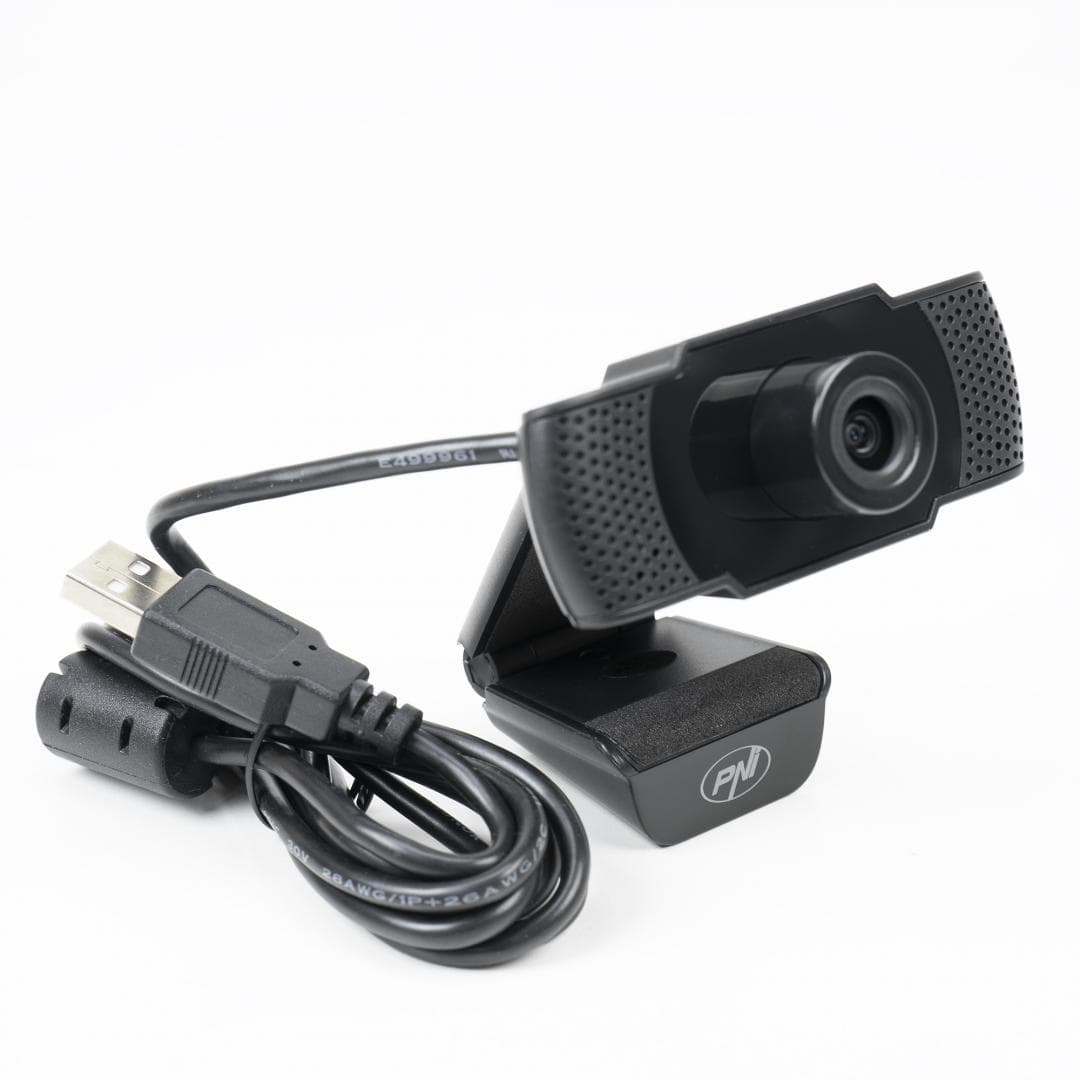 Camera Web PNI CW1850, rezolutie video Full HD, USB 2.0, Negru — miniatură