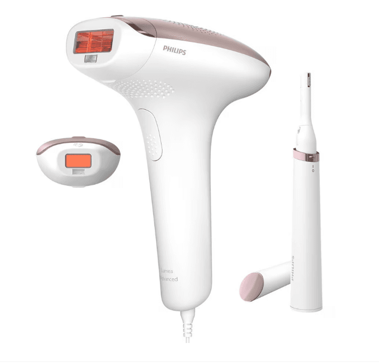 Epilator IPL PHILIPS Lumea Avanced BRI921/00, 250.000 impulsuri, 1 accesoriu, retea, alb-roz + Trimmer
