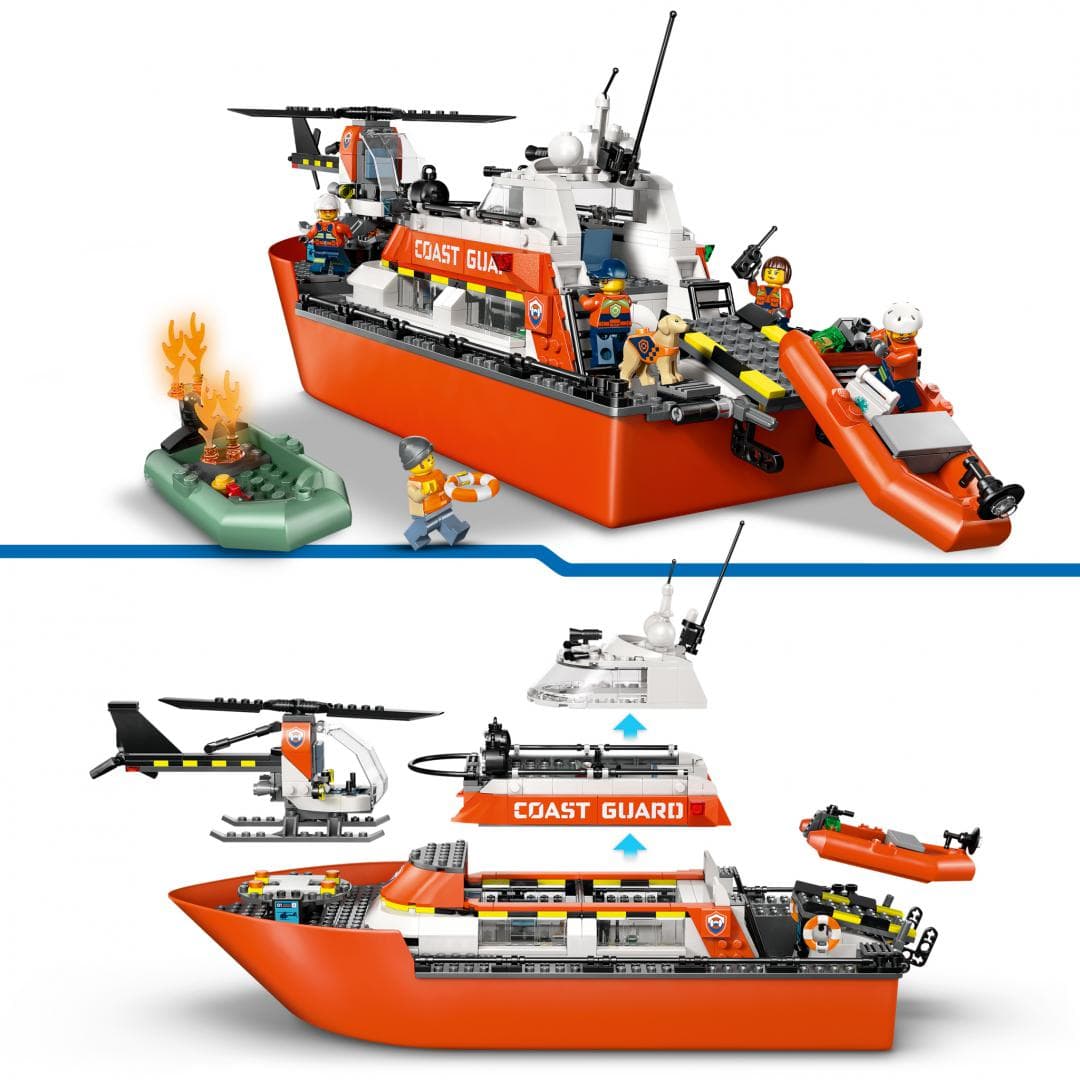 BARCA DE SALVARE SI ELICOPTER ALE.PAZEI DE COASTA LEGO60504 — miniatură