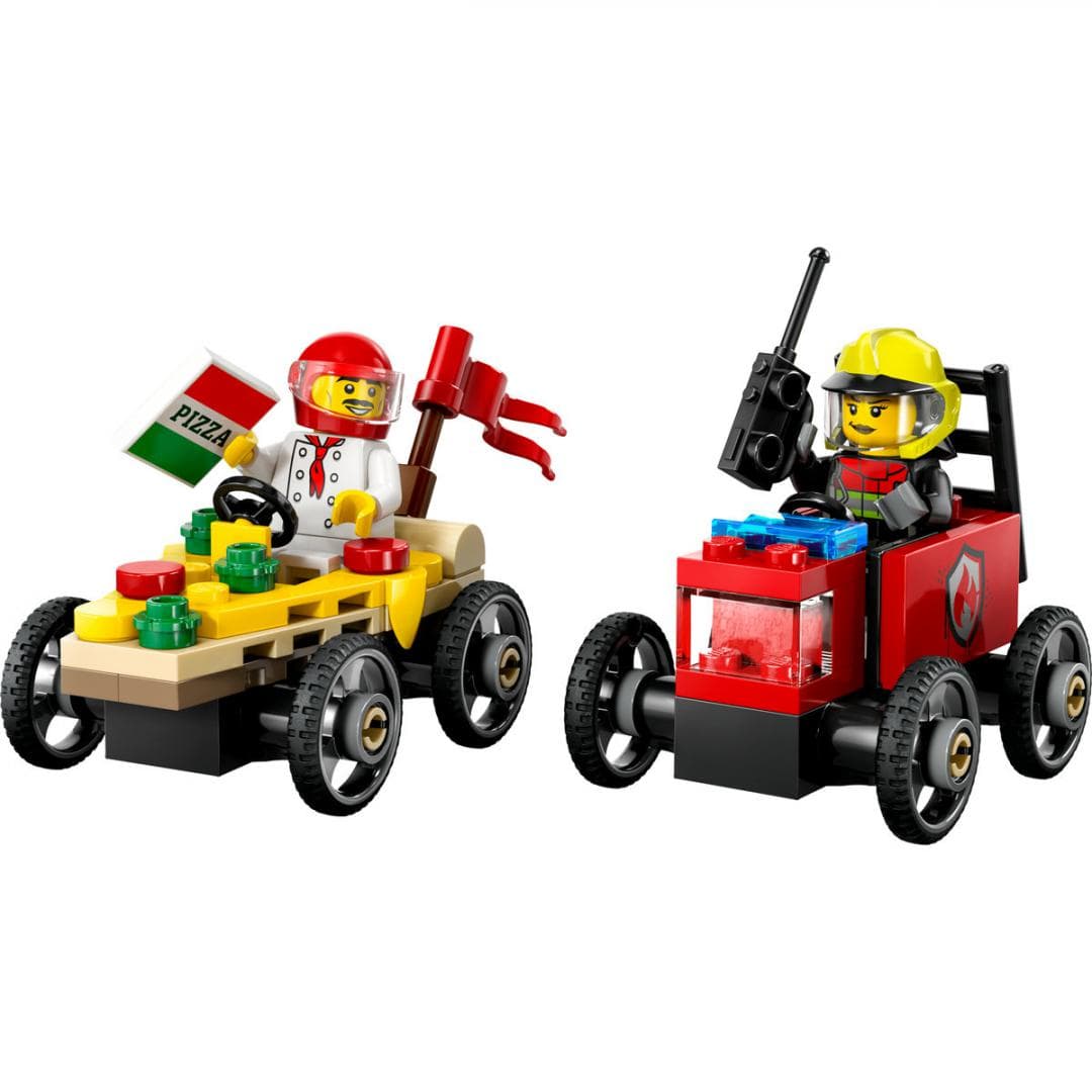 PACHET DE CURSE FURGONETA DE PIZZ VS. CAMION DE POMPIERI, LEGO 60458 — miniatură