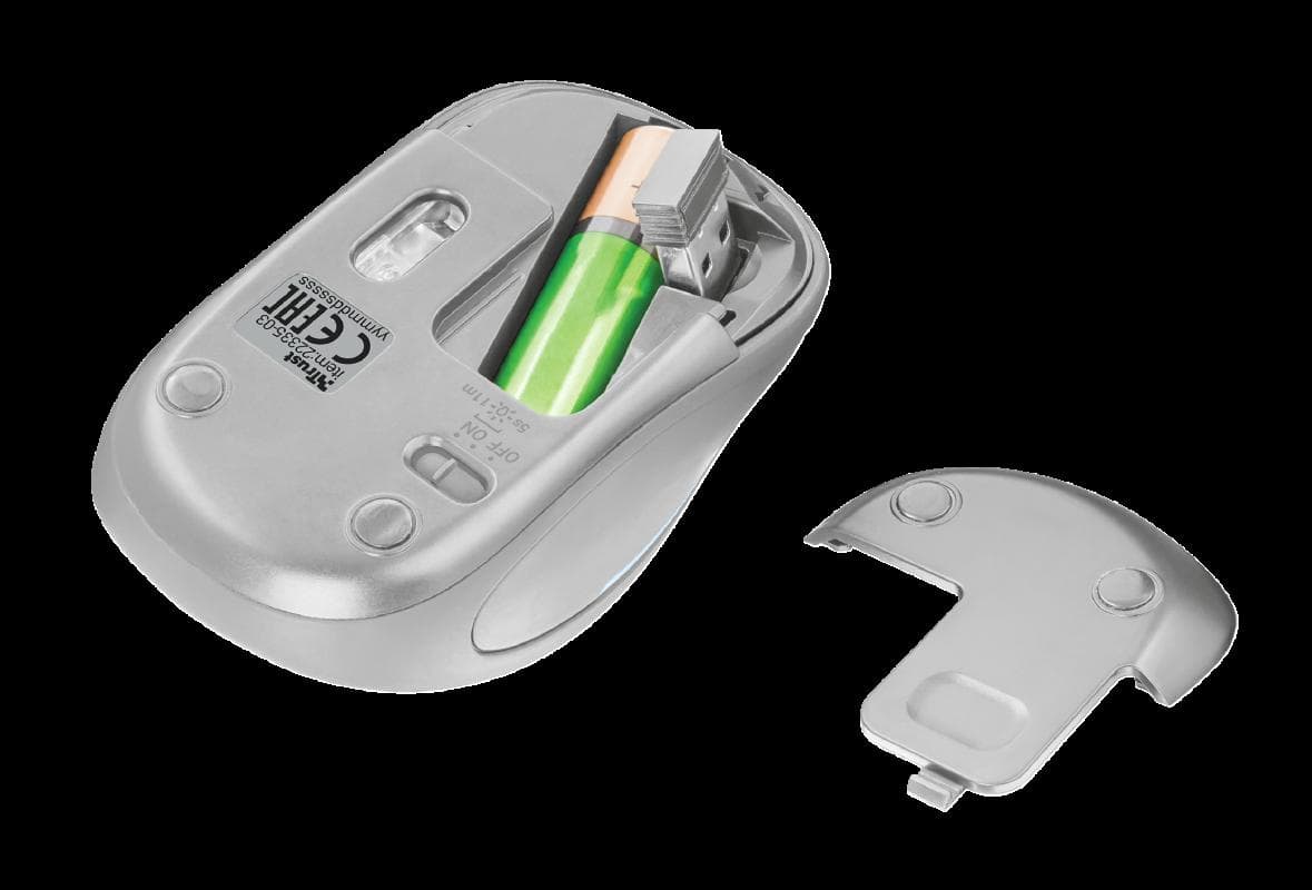 Mouse Wireless Trust Yvi FX, 1600 dpi, Alb — miniatură
