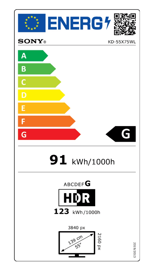 Televizor Sony BRAVIA LED 55X75WL, 139 cm, Smart Google TV, 4K Ultra HD, Clasa G — miniatură