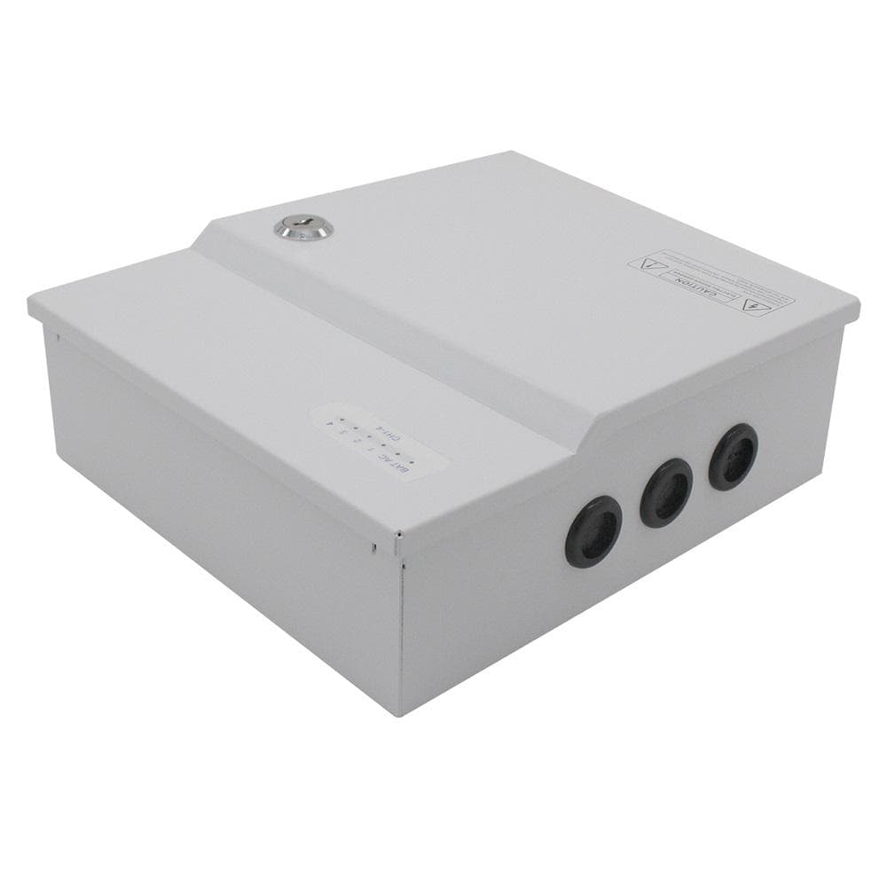 Sursa de alimentare 5A cu back up si 4 canale protejate STD-XWU60-12-4, 4 iesiri protejate PTC, LED stare pentru fiecare canal, tensiune intrare: 100-240V AC,47-63Hz; tensiune iesire: DC12V 5A, 60W, carcasa metal, intrare pentru acumulator de 7Ah 12V( nu este inclus), dimensiuni: 218x204x76mm — miniatură