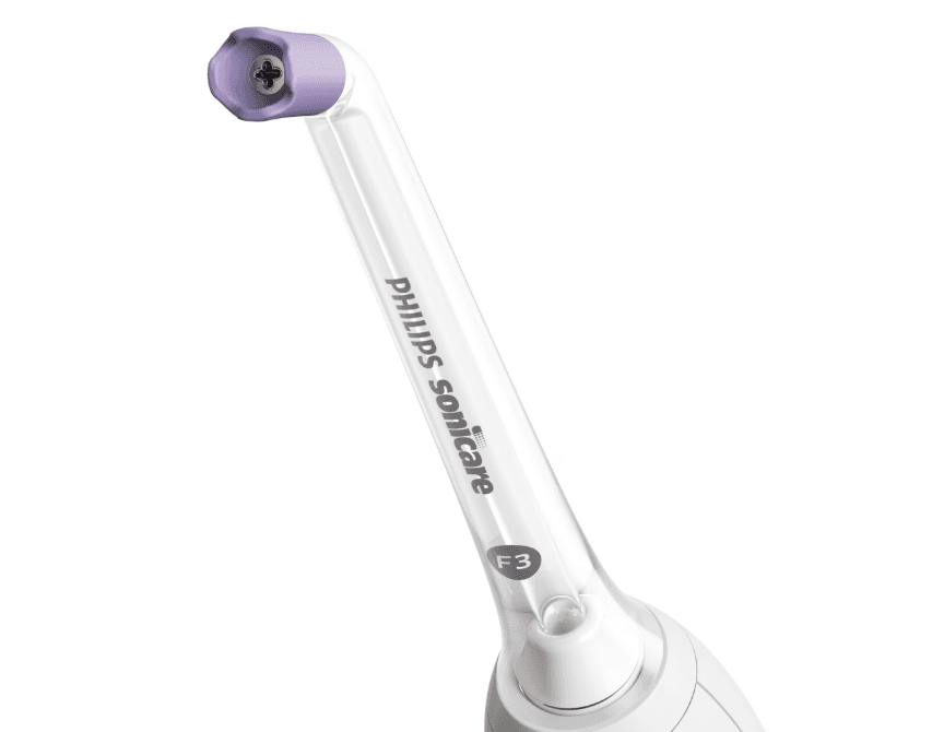 Rezerva 2 capete de curatare interdentara PHILIPS Sonicare HX3062/00, 4 jeturi consistente de apa, Ghidaj din cauciuc moale delicat cu gingiile, Compatibil cu aparatele de curatare interdentara Sonicare Power Flosser, L x A x I (mm) 20x62x110 — miniatură