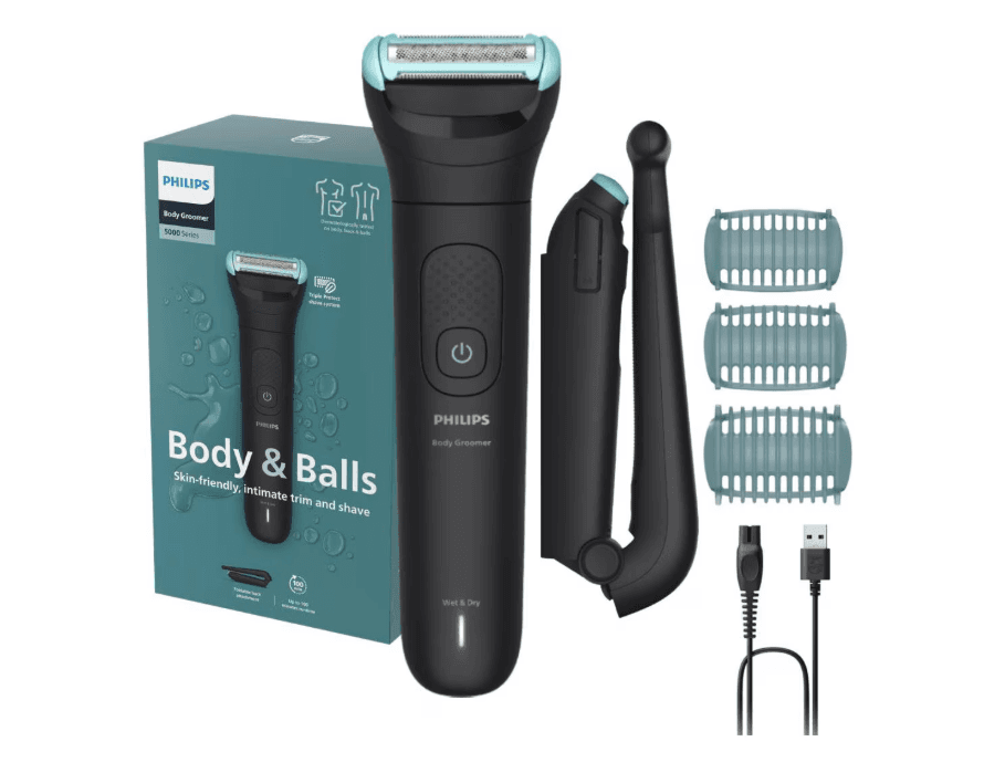 Aparat de ras si tuns corporal cu sita metalica hipoalergenica PHILIPS BG5480/15, autonomie 100 min, funcție incarcare rapida, brat extensie pentru urilizare pe spate, 3 piepteni bidirectionali, indicator luminos baterie, husa textila