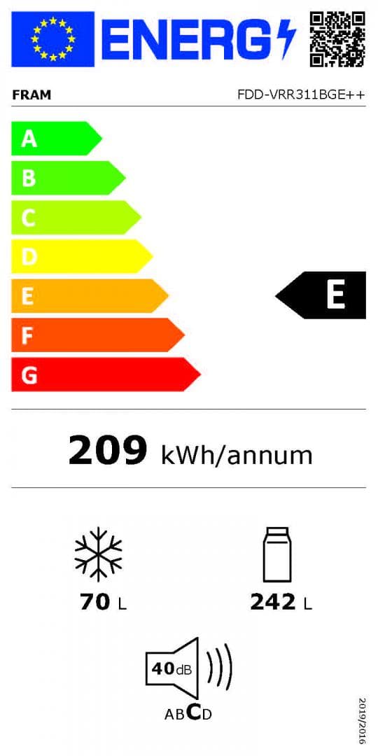 FRIGIDER CU DOUA USI FRAM FDD-VRR311BGE++ — miniatură