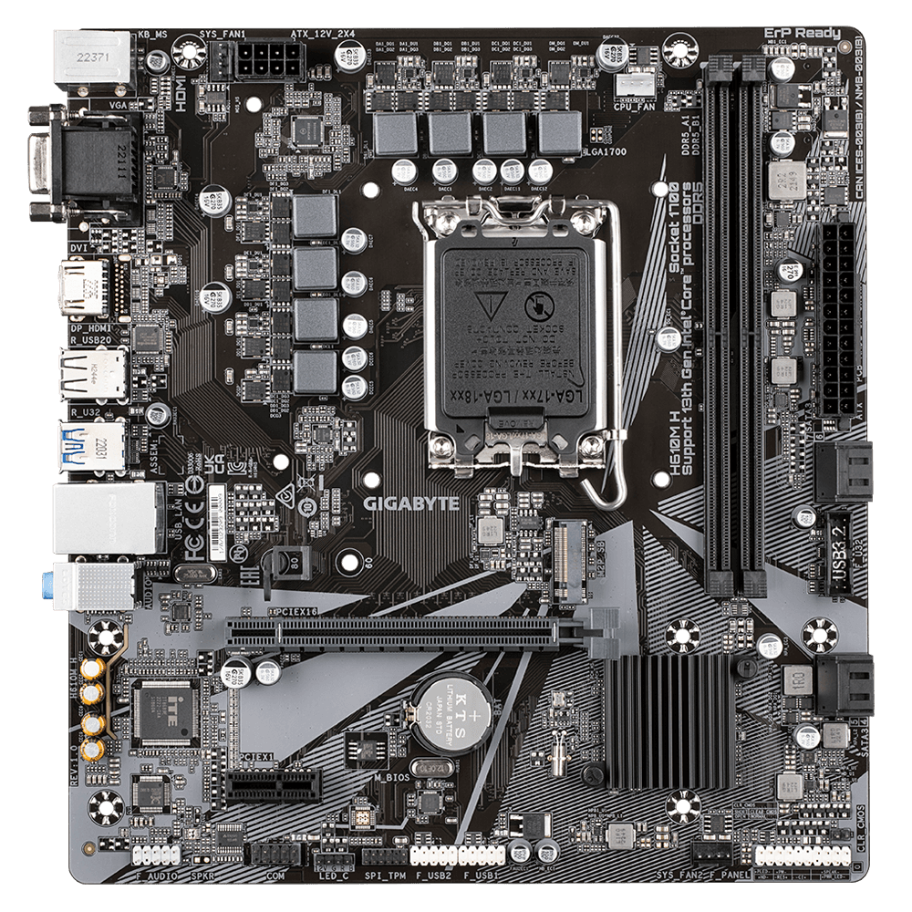 Placa de baza Gigabyte H610M H, LGA 1700, DDR5, Micro-ATX