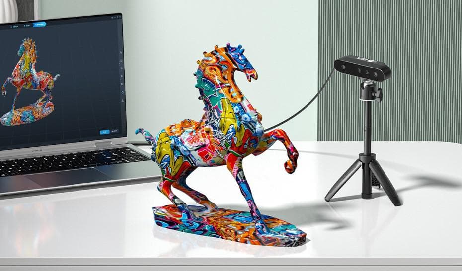 CREALITY 3D SCANNER CR-SCAN FERRET SE, Distanta lucru: 150-700mm, Raza single capture: 560x820x700mm, Precizie: 0.1mm, Viteza scanare: 30fps, Interfata: USB3.0 Type-C, Dimensiuni minime scanare: 150mm×150mm×150mm, Rezolutie 3D: 0.16mm, Greutate Produs: 105g, dimensiuni produs: 120*30* 26mm, Windows — miniatură