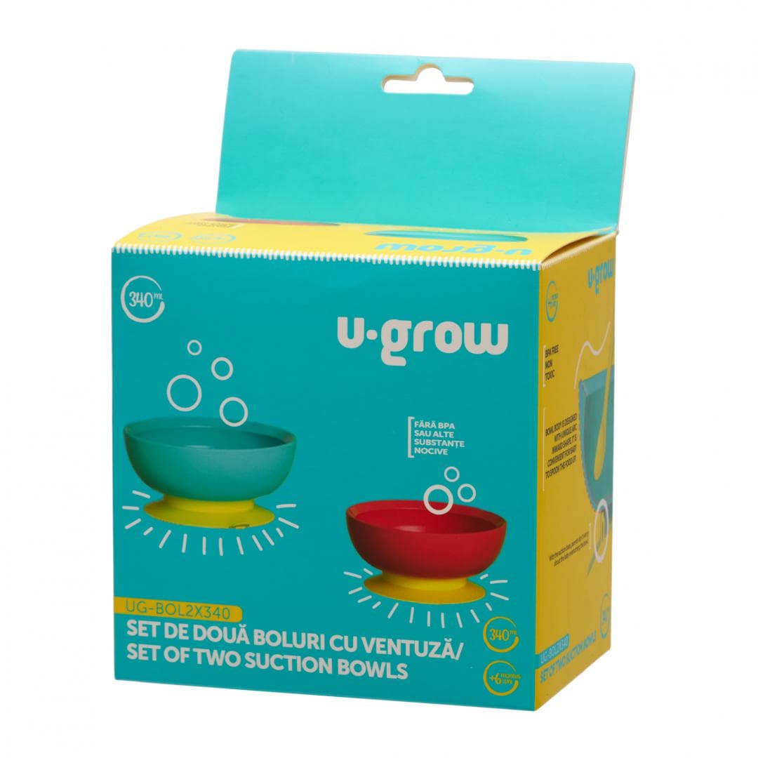 Set 2 boluri cu ventuza, 340 ml, U-Grow — miniatură