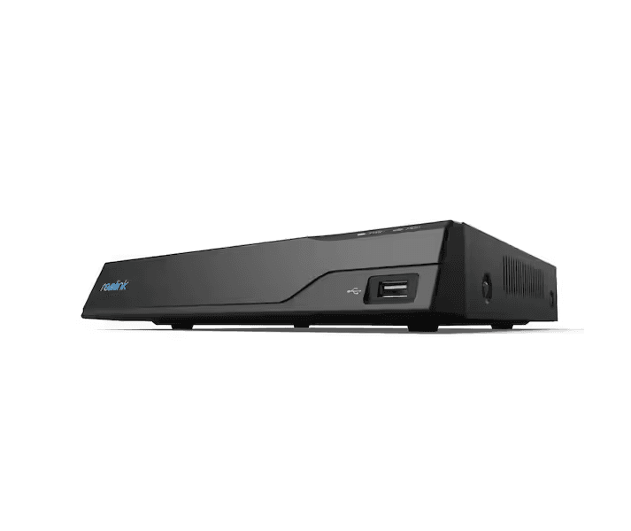 NVR Reolink NVS4 Canale IP: 4 POE; Rezolutie: 16MP; Iesiri video: 1HDMI, 1VGA; Iesiri audio: camera cu microfon; Compresie video: H.265, H.264; Memorie: 1x SATA 6TB (nu contine HDD); PoE port: 25W per port; Standard Poe: IEEE 802.3 af/at; Putere de alimentare: DC 52V; Dimensiuni: 255mm(W) x 495mm(H)