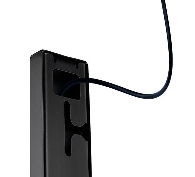 Suport podea double sided B-Tech compatibil cu seria OM55N-D Samsung (Signage Display), suporta pana la la 50kg, montare tip portret, desing subtire potrivit pentru instalarea in interior, cable management integrat, negru — miniatură