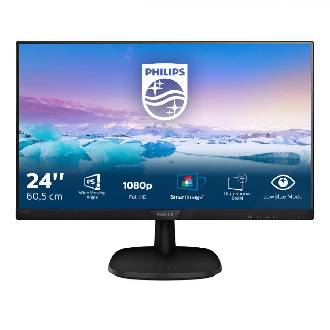 Monitor Consumer Philips 243V7QJABF/00, 23.8", 1920 x 1080 pixeli, Black