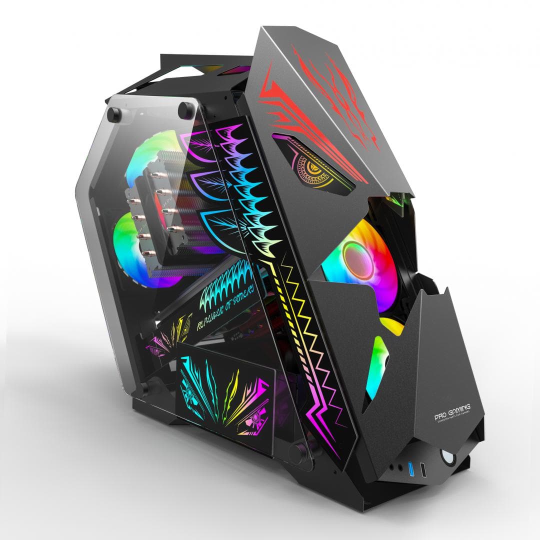 Carcasa PRO GAMING HERCULE BLACK, RGB, Mid Tower, Black — miniatură