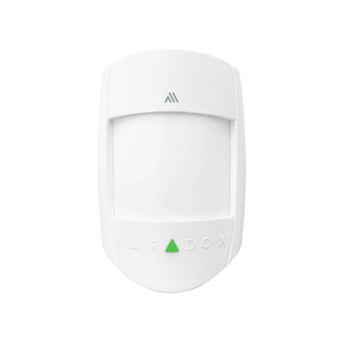 Detector de mișcare PIR Analogic mono-optic, wireless pentru interior • reglaj al nivelului de sensibilitate și al energiei de detecție • până la 5 ani autonomie baterie (litiu, 2 x 1.5 VDC AA) • senzor de temperatură • GFSK wireless bidirecțional cu salt de frecvență și criptare • 6.6 x 9.9 x 6.1