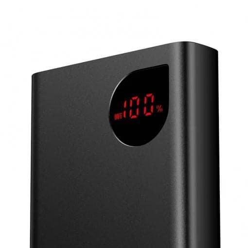 Baterie externa Baseus Adaman Metal, 20000mAh, PD 3.0 + QC 3.0 22.5W, 2 x USB; 1 x USB Type-C, digital display pt. status baterie, total 3A, negru — miniatură