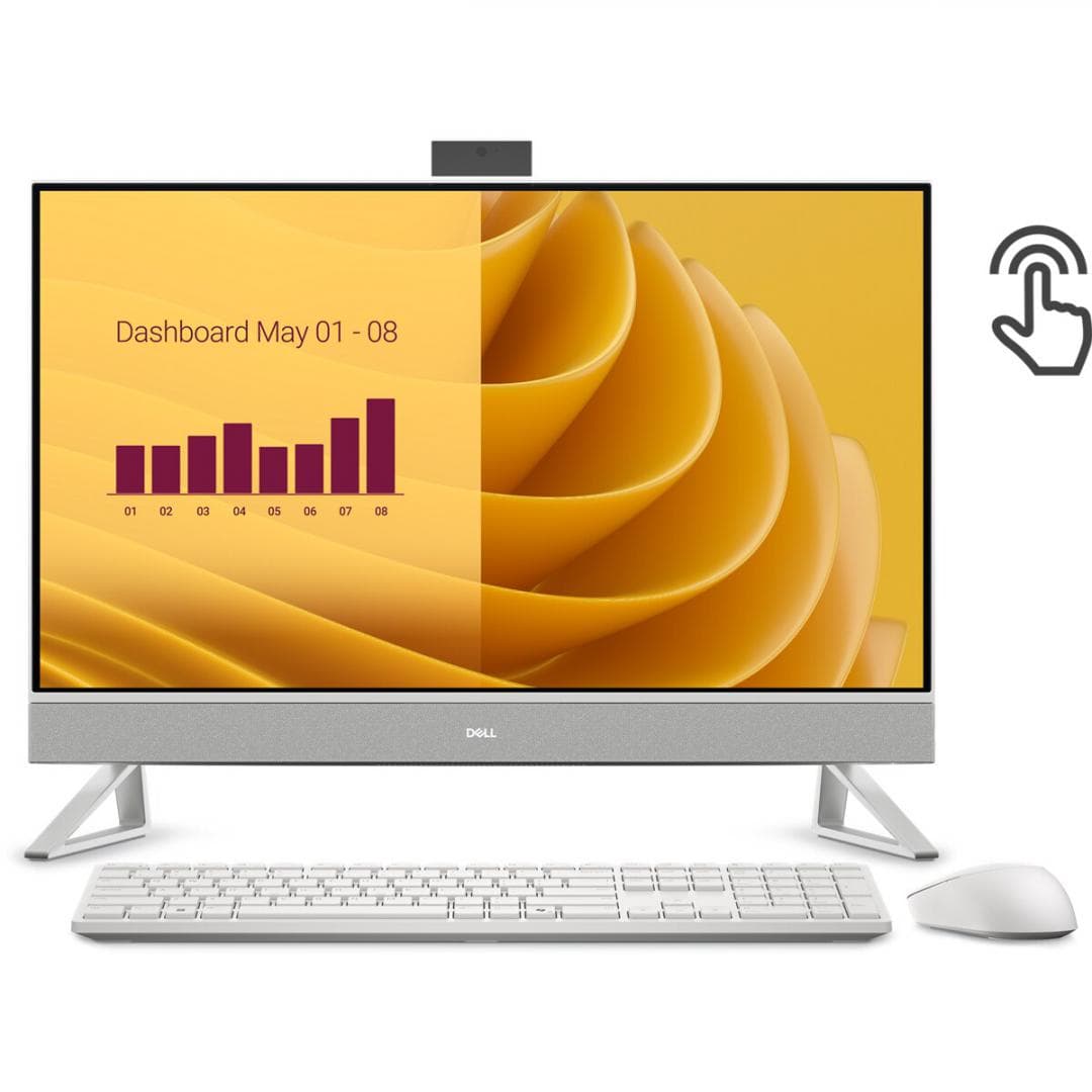 All-in-One Consumer Dell EC27250 cu procesor Intel Intel Core 7 150U pana la 5.4 GHz, 27 inch, FHD, 16 GB, NVIDIA MX570A, Windows 11 Pro, White