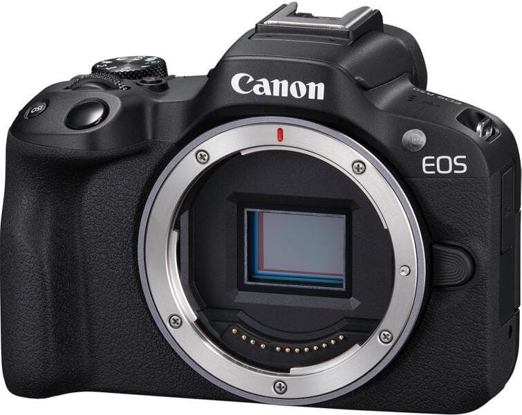Aparat foto Canon Eos R50 BLACK KIT + Obiectiv RF-S 18-150mm f/3.5-6.3 IS STM, mirrorless, 24.2 Megapixeli, Procesor Digic X, Montura RF, Senzor APS-C 22.3 x 14.9mm, Aspect 3:2, Focalizare: Dual Pixel CMOS AF II, 100 % pe orizontală şi 100 % pe verticală (selectare automată), 90 % pe orizontală şi — miniatură