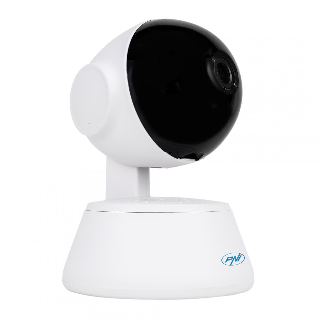 Camera supraveghere video PNI IP720LR 1080P 2 MP cu IP P2P PTZ wireless, slot card microSD, lentila: 3.6mm, Compresie imagine: H.264, Microfon integrat, Difuzor integrat, Wireless: 2.4 Ghz 802.11b/g/n, IR: 10-15m, MicroSD maxim 64GB (cardul nu este inclus). — miniatură