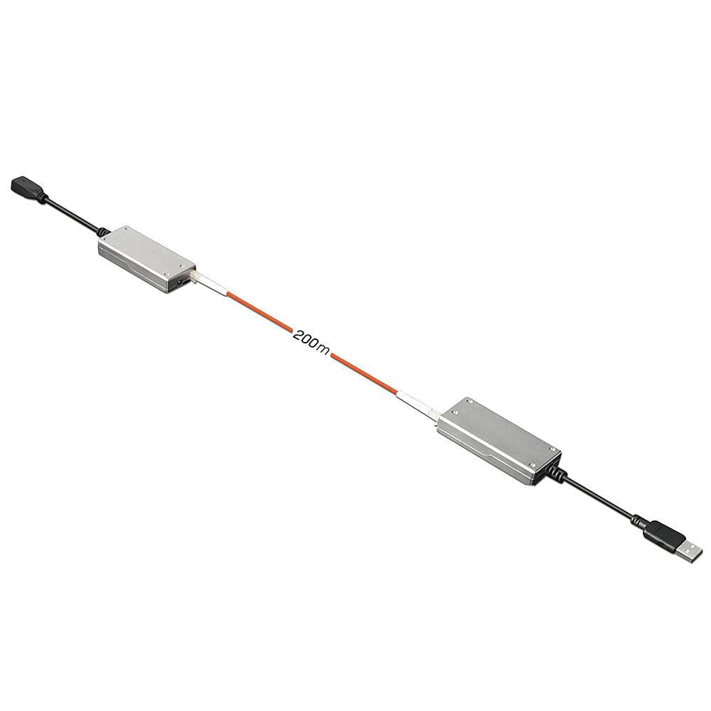 Lindy 200m Fibre Optic USB 2.0 Extender, latime de banda suportata 480Mbps, distanta maxima 200m, gri