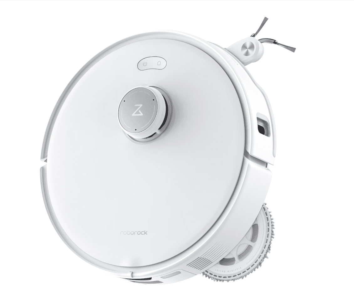 Robot de aspirare Roborock Qrevo Curv, aspirator, mop si statie inteligenta de golire automata, 66W, Lidar, 18500 PA, baterie 5200mAh, mop rotativ. Filtru EPA E11, alb — miniatură