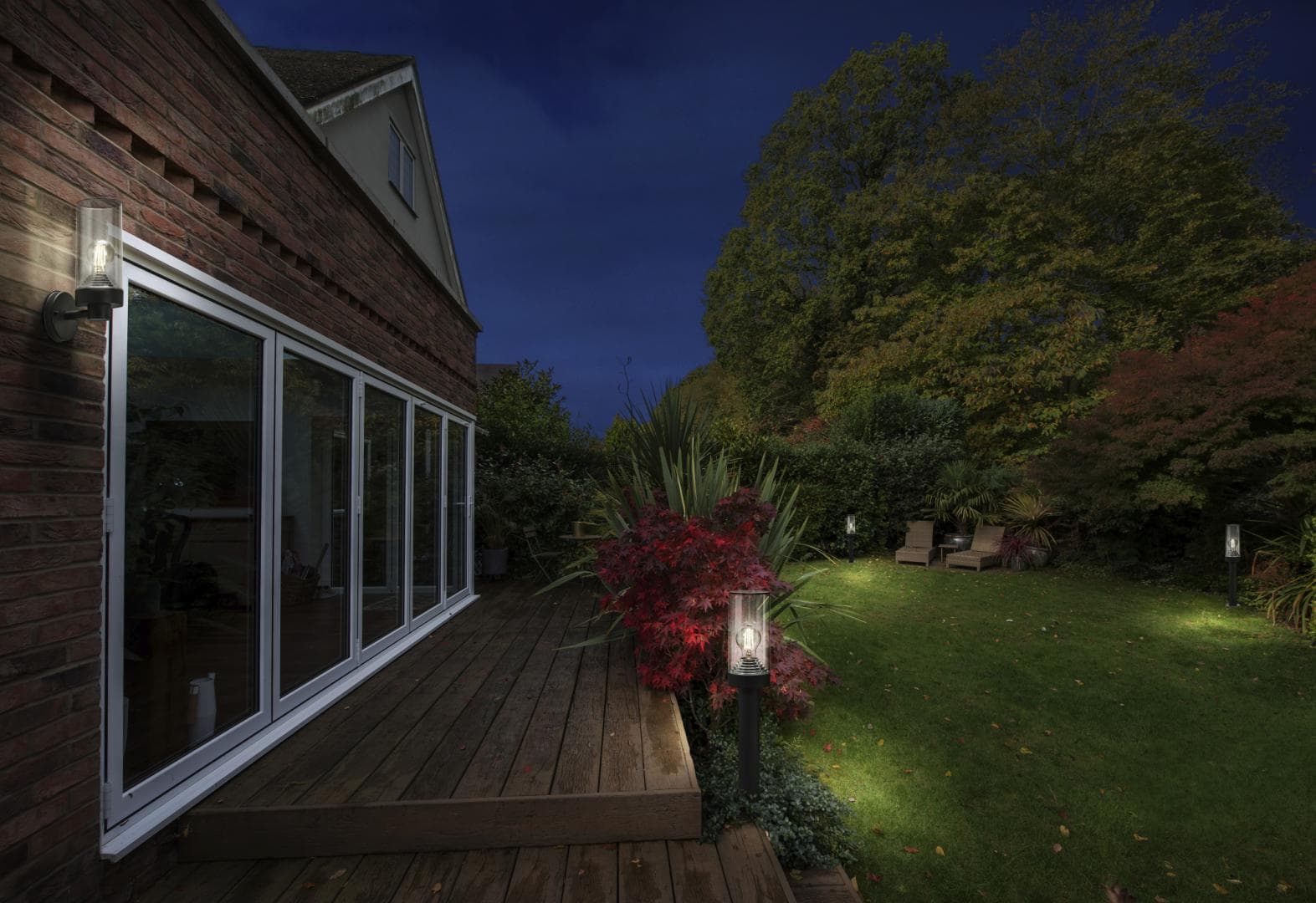 Aplica pentru exterior Ledvance ENDURA Classic Amber Wall, 1xE27, max. 12W LED, IP44, 116x295x115 mm, aluminiu/policarbonat, Gri inchis — miniatură