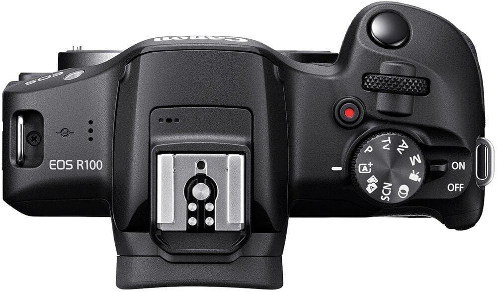Camera foto Canon Eos R100 Double kit + Obiectiv RF-S 18-45mm F/4.5-6.3 IS STM + RF 75-300 mm, f/4-5.6 kit, Senzor CMOS 22.3 x 14.9mm, 24.1 Megapixeli, Aspect Ratio: 3:2, Procesor:DIGIC 8, Montura RF, Compatibilitate: RF, RF-S, (EF si EF-S cu adaptor), Distanta focla: 1.6x, Dual Pixel CMOS AF — miniatură