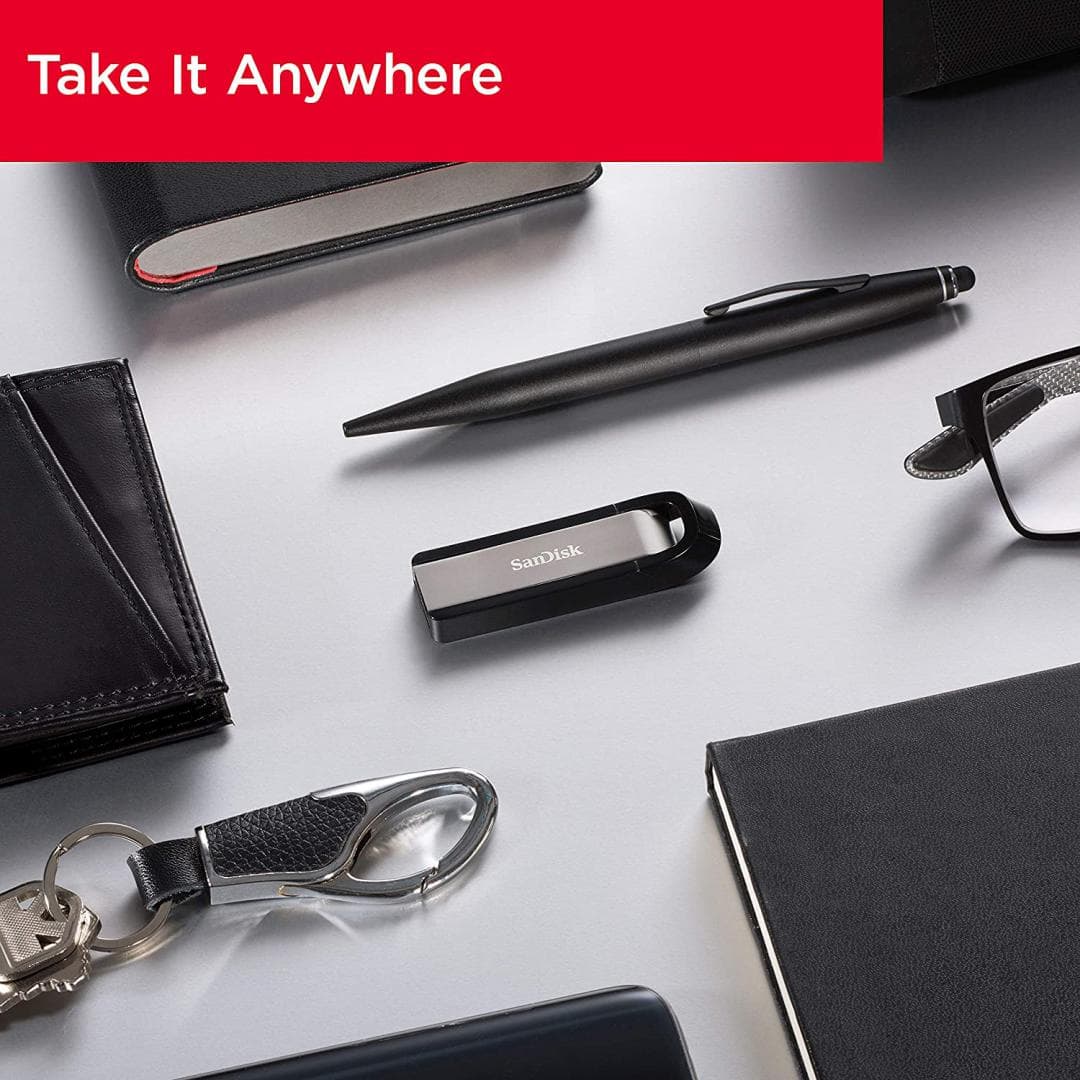 Memorie USB SanDisk Extreme Go 64 GB, USB 3.1, Metallic — miniatură