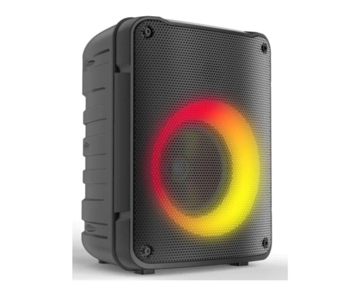 Boxa portabila Akai ABTS V10, Bluetooth 5.0, putere 10W, baterie Li-ion 3000 mAh, slot USB/microSD, cu ecran led, cu led-uri RGB, neagra — miniatură