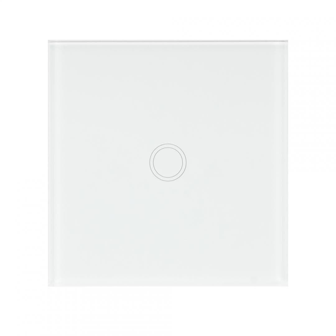 Intrerupator cu touch PNI SH101 alb cu LED indicator cu panoul frontal din sticla temperata transparenta, iar carcasa din spate rezistenta la foc. Poate fi utilizata la o putere maxima de 100W pentru becurile cu LED, iar pentru becurile clasice de maxim 200W, dIMENSIUNI: 86 X 86 X 34 mm, Butoane — miniatură