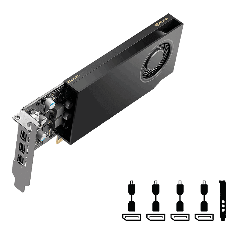 Placa video PNY RTX A1000, 8GB GDDR6, PCI Express 4.0, 128bit — miniatură
