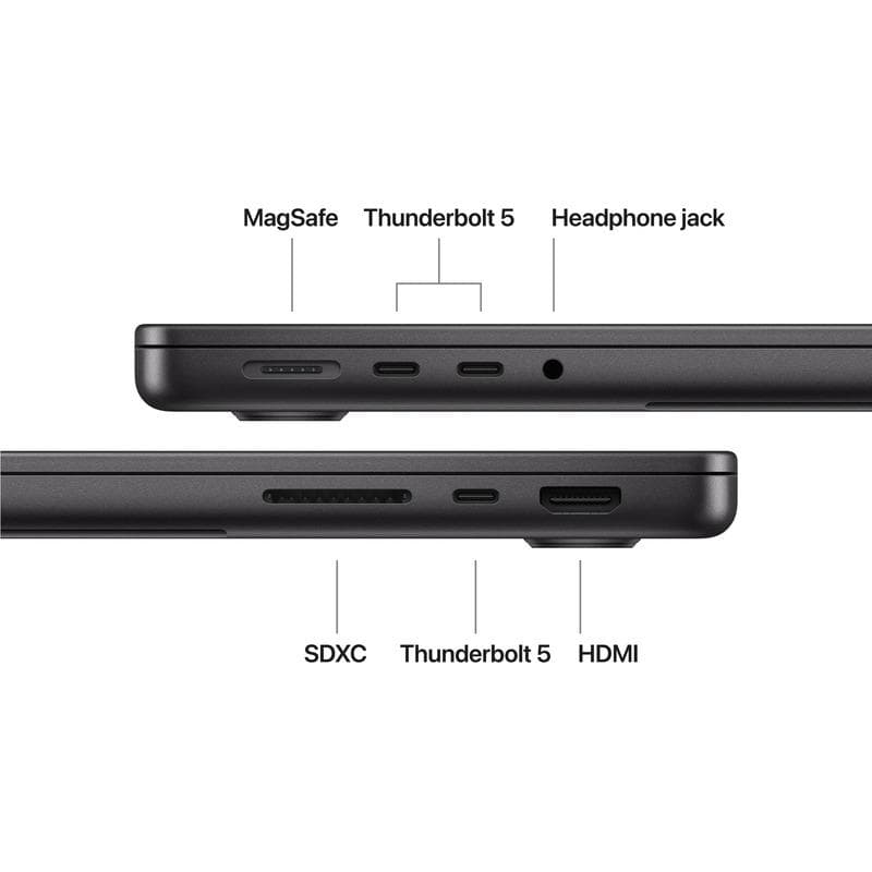 MacBook Pro 14.2"/Apple M5 Pro (CPU 15-core, GPU 16-core, Neural Engine 16-core)/24GB/1TB - Space Black - US KB -70W ADAPTER - 2026 (CTOfrom MGDR4RO/A) — miniatură