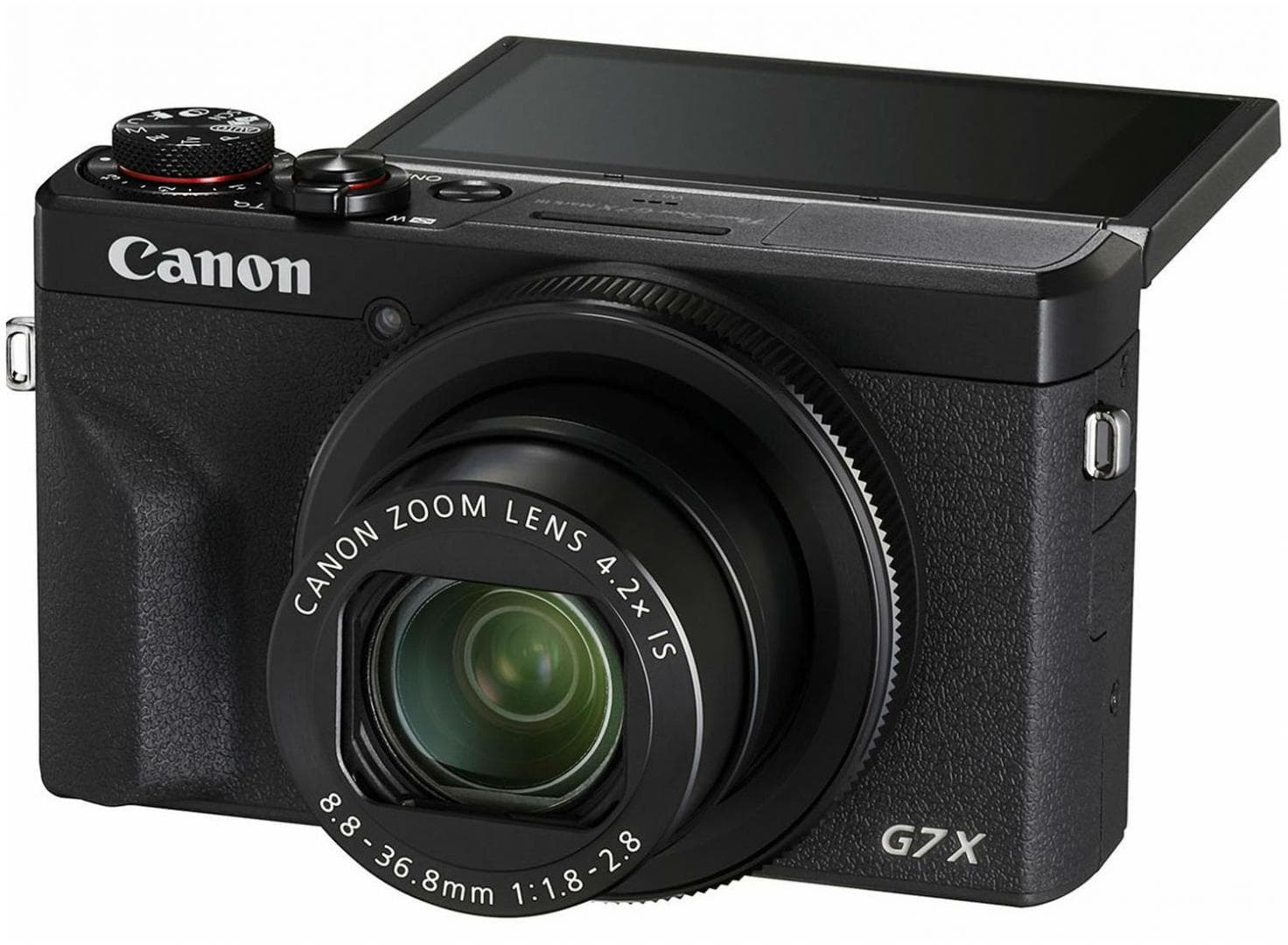 Camera foto Canon PowerShot G7x MARK III, 20.1Mpx, sensor CMOS, procesor DICIC 8, zoom optic 4.2x, stabilizare optica, autofocus, macro 5cm, touchscreen 3" rabatabil, face detection, video (4K) 3840 x 2160, 29.97 / 25fps, (Full HD) 1920 x 1080, 119.9 / 100 / 59.94 / 50 / 29.97 / 25 fps, HDMI type — miniatură