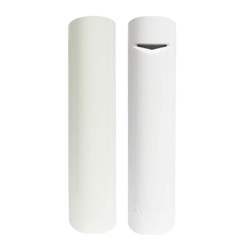 Contact magnetic cu senzor de soc DoorProtect Plus, wireless, alb - AJAX ;Interspatiu: max. 2 cm cu magnetul mare, max. 1cm cu magnetul mic; Alarmare la inclinare mai mare de 5°; Timp alarmare: 0.15 s; Senzori: contact Reed + accelerometru; Frecventa operare: 868.0 - 868.6 MHz; Putere RF
