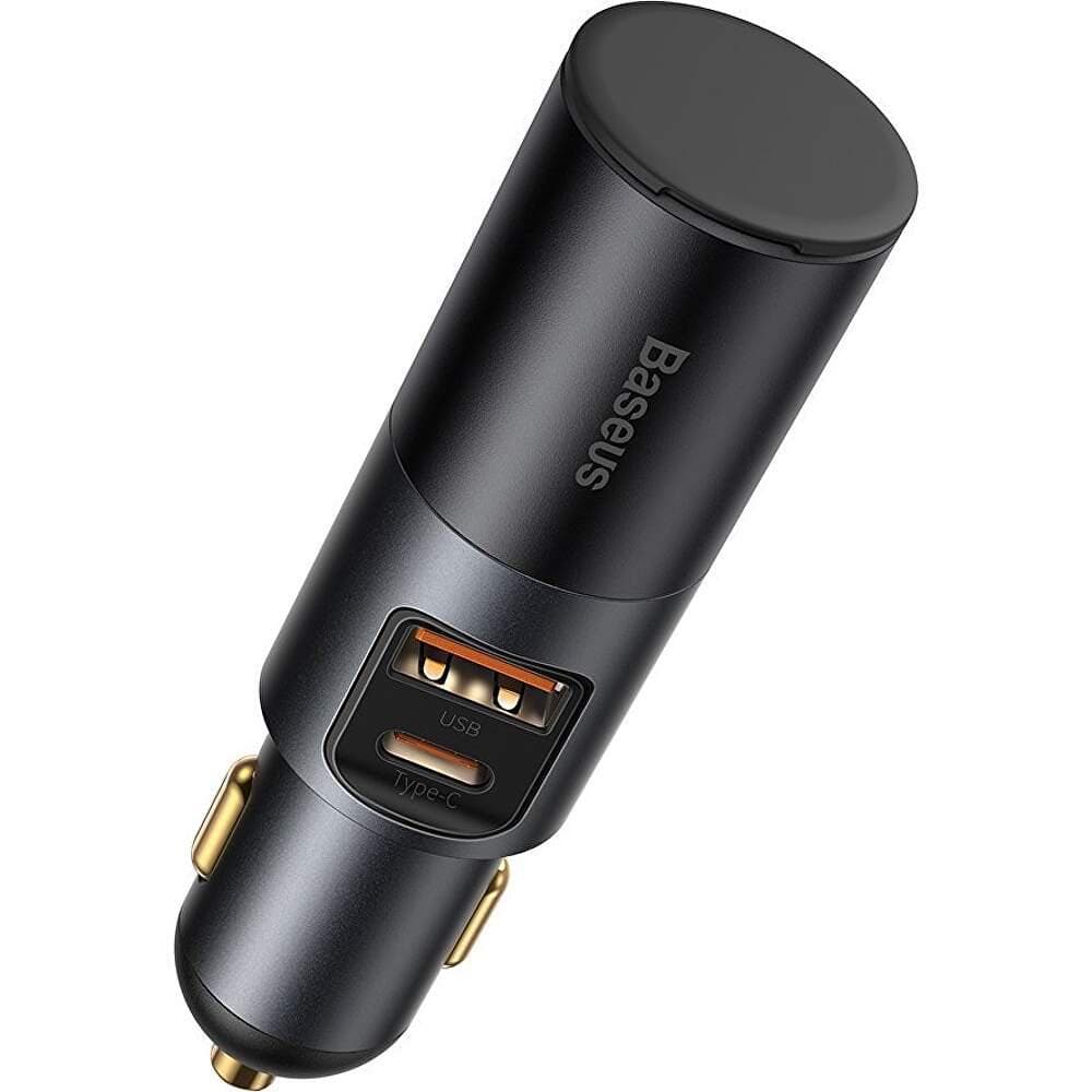 Incarcator auto Baseus Share Together, 1 x USB Output 5V/3A, 1 x USB Type-C max 5V/3A si 1 x bricheta auto 60W, total output 120W, pt. bricheta auto, gri — miniatură