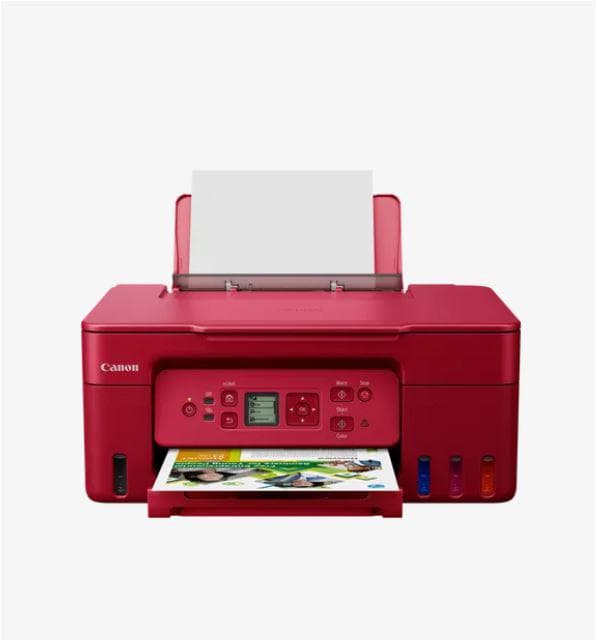 "Multifunctional inkjet color CISS Canon PIXMA G3470 Red, dimensiune A4(Printare, Copiere, Scanare), viteza imprimare 11ipm alb-negru, 6ipm color,rezolutie printare 4800x1200 dpi, imprimare fara margini, alimentarehartie 100 coli, scanner CIS rezolutie 600x1200 dpi, copiere multipla 99copii — miniatură