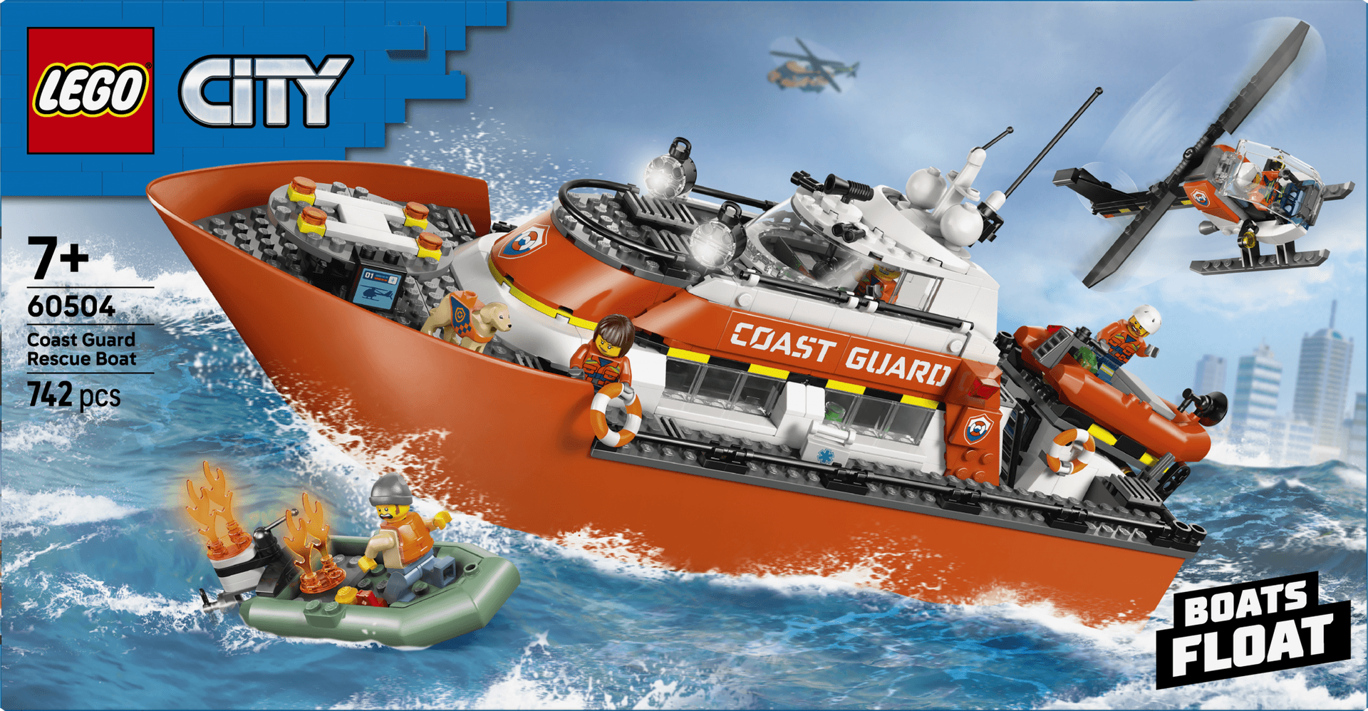BARCA DE SALVARE SI ELICOPTER ALE.PAZEI DE COASTA LEGO60504 — miniatură