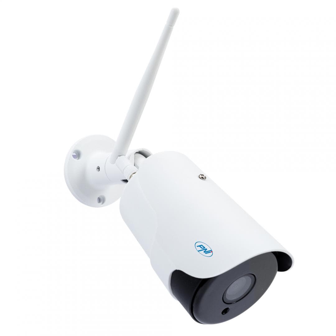 Camera supraveghere video PNI House IP52LR 2MP 1080P wireless cu IP de exterior si interior si slot microSD, mod noapte, Senzor imagine: CMOS 1/2.8", lentila: 3.6mm, Unghi de vizualizare: 80°, Compresie imagine: H.264, 30 FPS, Microfon integrat, Difuzor integrat, wireless: 2.4 Ghz 802.11b/g/n — miniatură