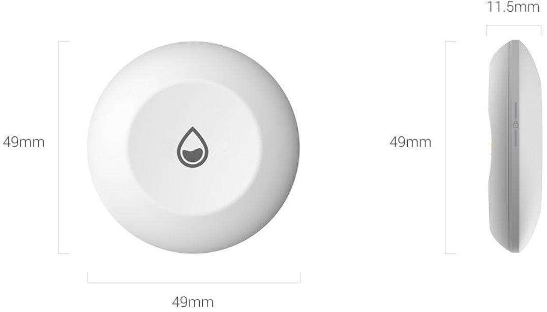 Ezviz Senzor de inundatie CS-T10C; Baterie: CR2032, Protocol: ZigBee 3.0, Frecventa Wireless: 2.4 GHz, Distanta comunicate: < 200m; Voltaj:3 VDC, IP67, Dimensiuni:49mm×11.5mm — miniatură