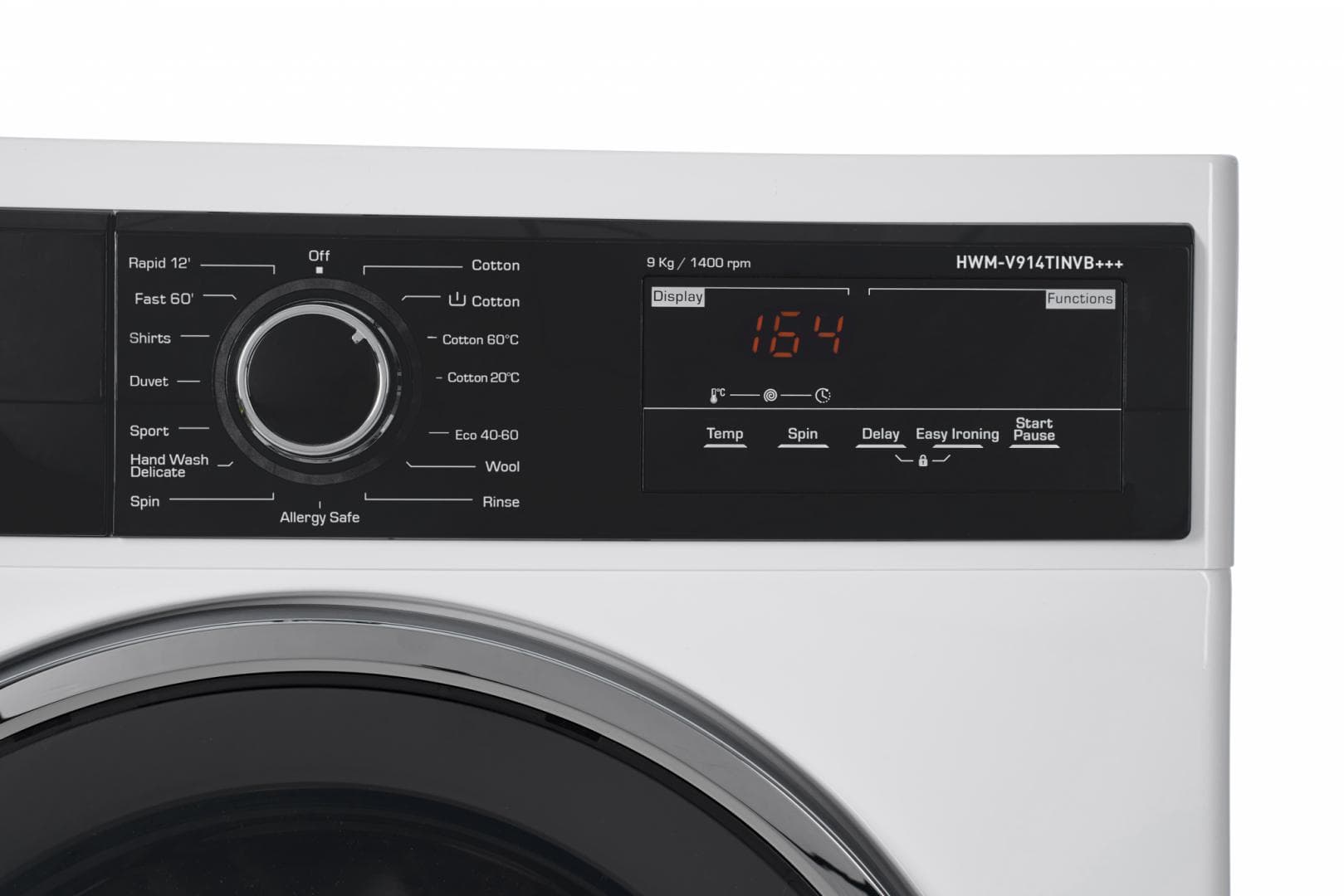 Masina de spalat rufe HEINNER HWM-V914TINVB+++, 9 kg, 1400 rpm, Clasa: B, Alb — miniatură