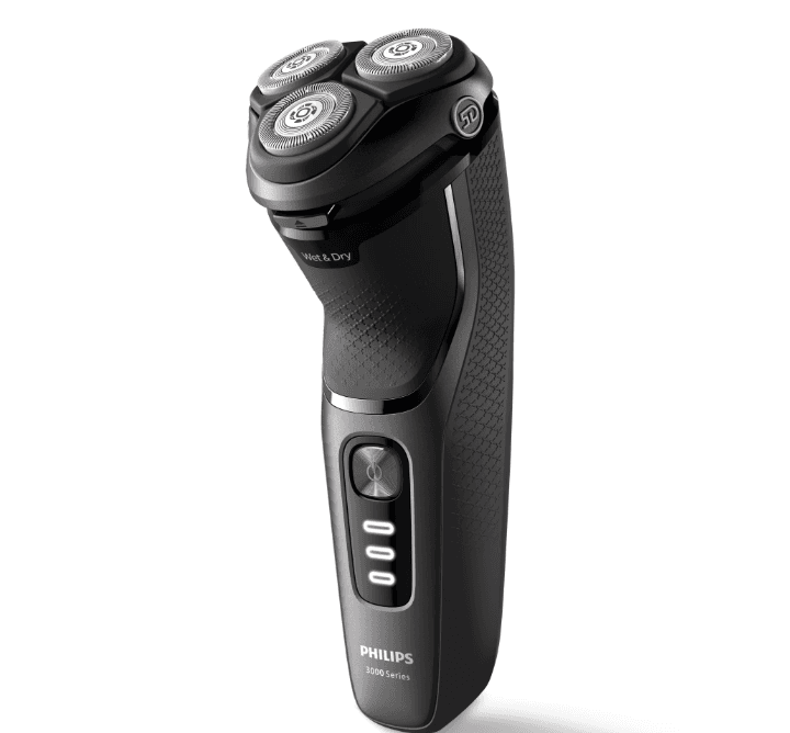 Aparat de ras PHILIPS Shaver Seria 3000 S3343/13, Barbierit umed şi uscat, Fara fir, Capete 5D pivotante si flexibile, Lame autoascutire, 60 min, Sistem de barbierire anticoroziune, Capac de protectie, Suport de incarcare, Negru, L x A x I (mm) 80x140x190 — miniatură