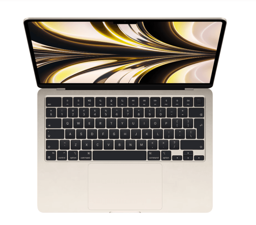 MacBook Air 13.6" Retina/Apple M2 (CPU 8-core, GPU 8-core, Neural Engine16-core)/16GB/256GB - Starlight - INT KB (2022) — miniatură